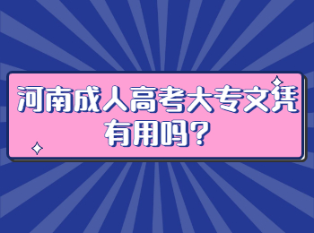 河南成人高考大專文憑有用嗎?